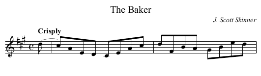 Baker, The - staff notation