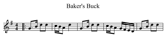 Baker's Buck - staff notation