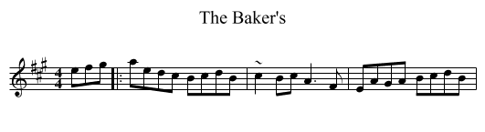 Baker's, The  - staff notation