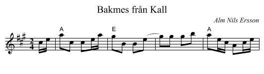 Bakmes fr&aring;n Kall - staff notation