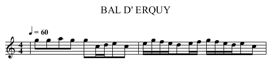 BAL D' ERQUY - staff notation