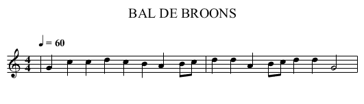 BAL DE BROONS - staff notation