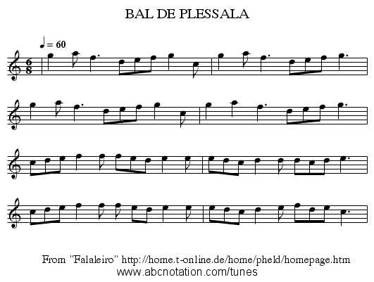 BAL DE PLESSALA - staff notation