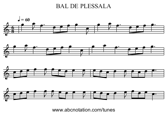 BAL DE PLESSALA - staff notation