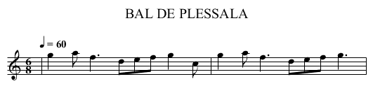 BAL DE PLESSALA - staff notation