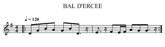 BAL D'ERCEE - staff notation