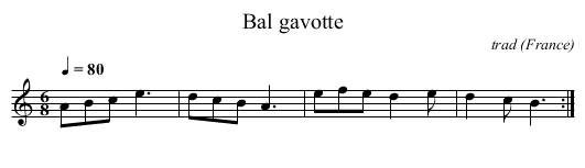 Bal gavotte - staff notation