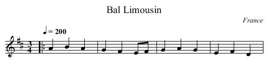 Bal Limousin - staff notation