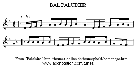 BAL PALUDIER - staff notation