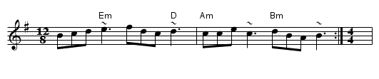 Bal plin - staff notation