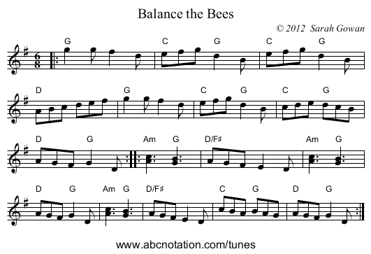 Balance the Bees - staff notation