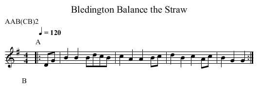 Balance the Straw, Bledington - staff notation