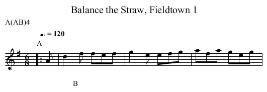 Balance the Straw, Fieldtown 1 - staff notation