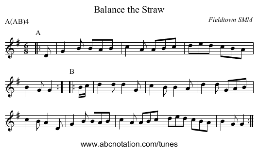 Balance the Straw - staff notation