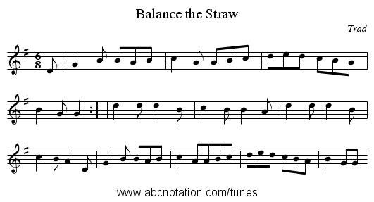 Balance the Straw - staff notation