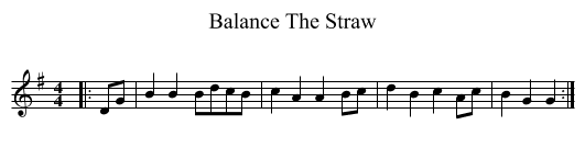 Balance The Straw - staff notation