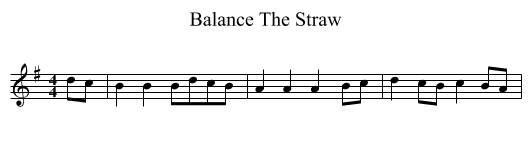 Balance The Straw - staff notation