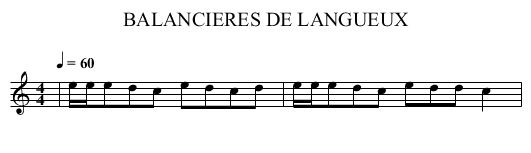 BALANCIERES DE LANGUEUX - staff notation
