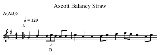 Balancy Straw, Ascott - staff notation