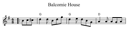 Balcomie House - staff notation