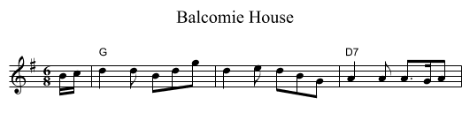 Balcomie House - staff notation