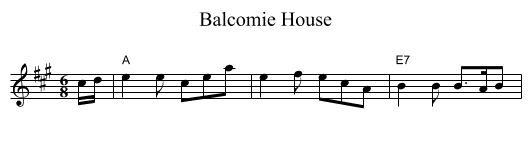Balcomie House - staff notation