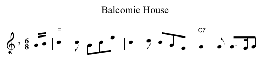 Balcomie House - staff notation