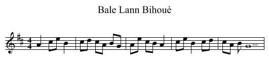 Bale Lann Bihoué - staff notation