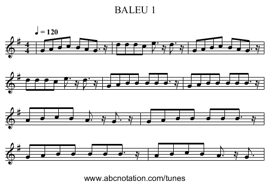 BALEU 1 - staff notation
