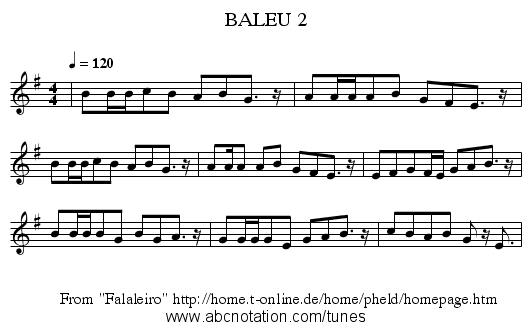 BALEU 2 - staff notation