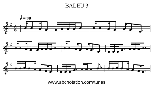 BALEU 3 - staff notation