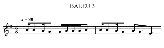 BALEU 3 - staff notation