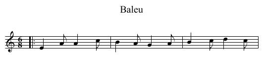 Baleu - staff notation