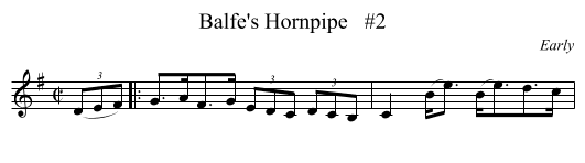 Balfe's Hornpipe   #2 - staff notation