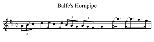 Balfe's Hornpipe - staff notation