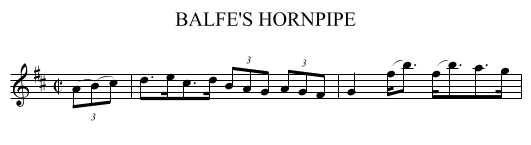 BALFE'S HORNPIPE - staff notation