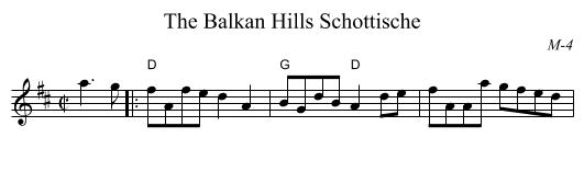 Balkan Hills Schottische, The - staff notation
