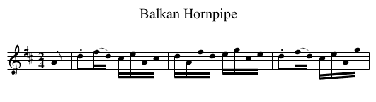 Balkan Hornpipe - staff notation