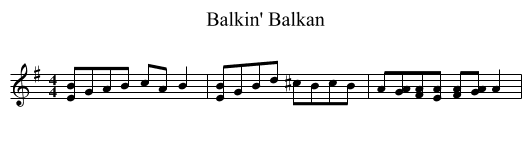 Balkin' Balkan - staff notation
