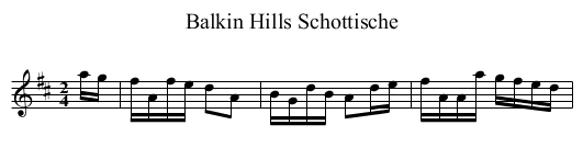 Balkin Hills Schottische - staff notation