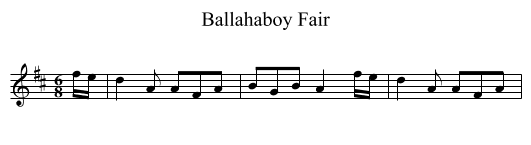 Ballahaboy Fair - staff notation