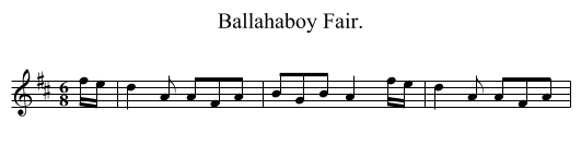 Ballahaboy Fair. - staff notation