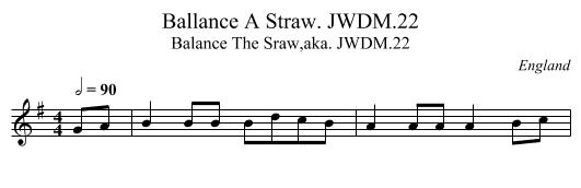 Ballance A Straw. JWDM.22 - staff notation