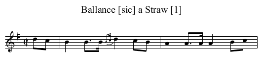 Ballance [sic] a Straw [1] - staff notation