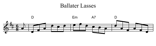 Ballater Lasses - staff notation