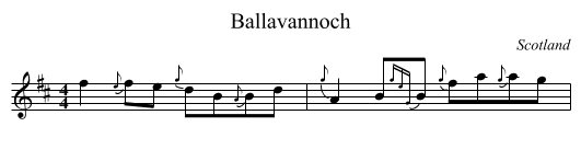 Ballavannoch - staff notation