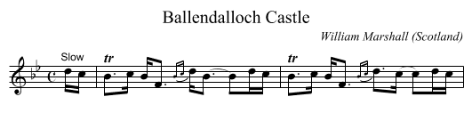 Ballendalloch Castle - staff notation