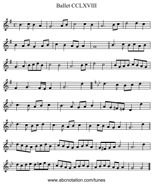Ballet CCLXVIII - staff notation