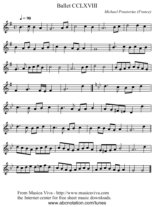 Ballet CCLXVIII - staff notation