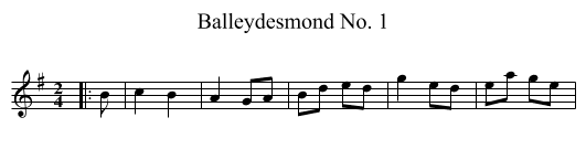 Balleydesmond No. 1 - staff notation